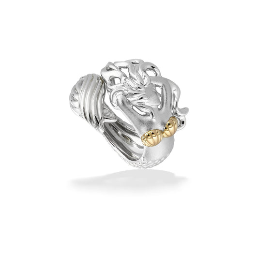 44828 - 14K Yellow Gold and Sterling Silver - Mermaid Ring