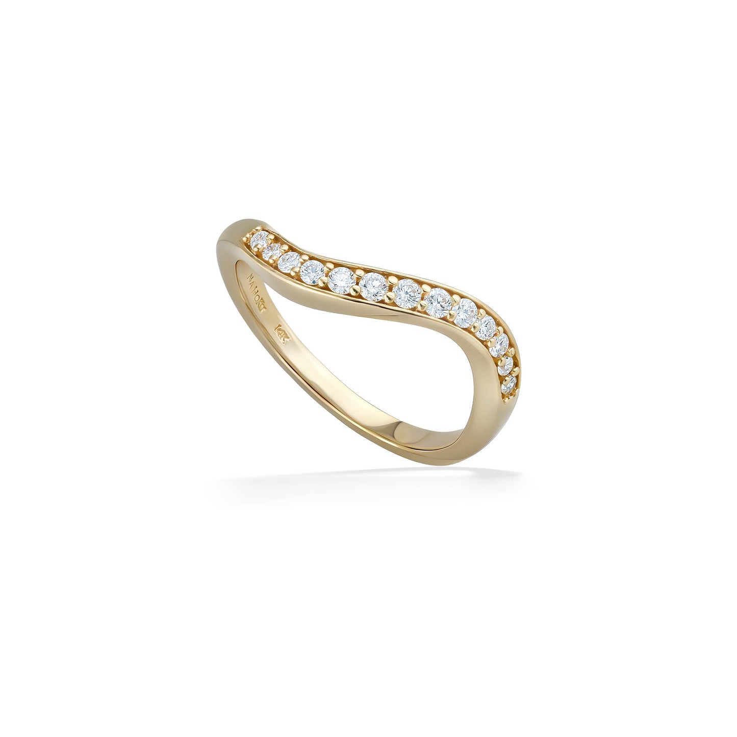 44841 - 14K Yellow Gold - Pavé Diamond Swirl Ring