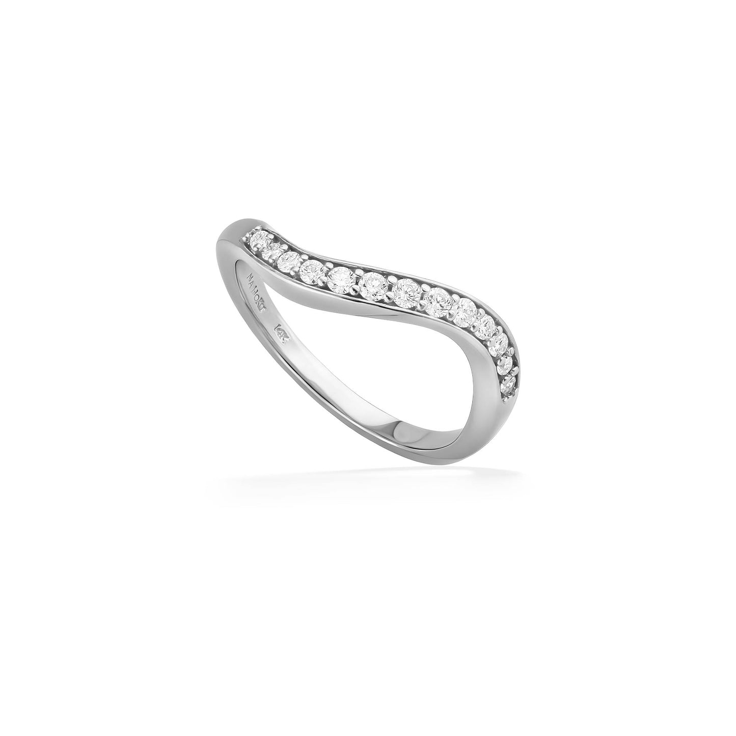 44842 - 14K White Gold - Pavé Diamond Swirl Ring