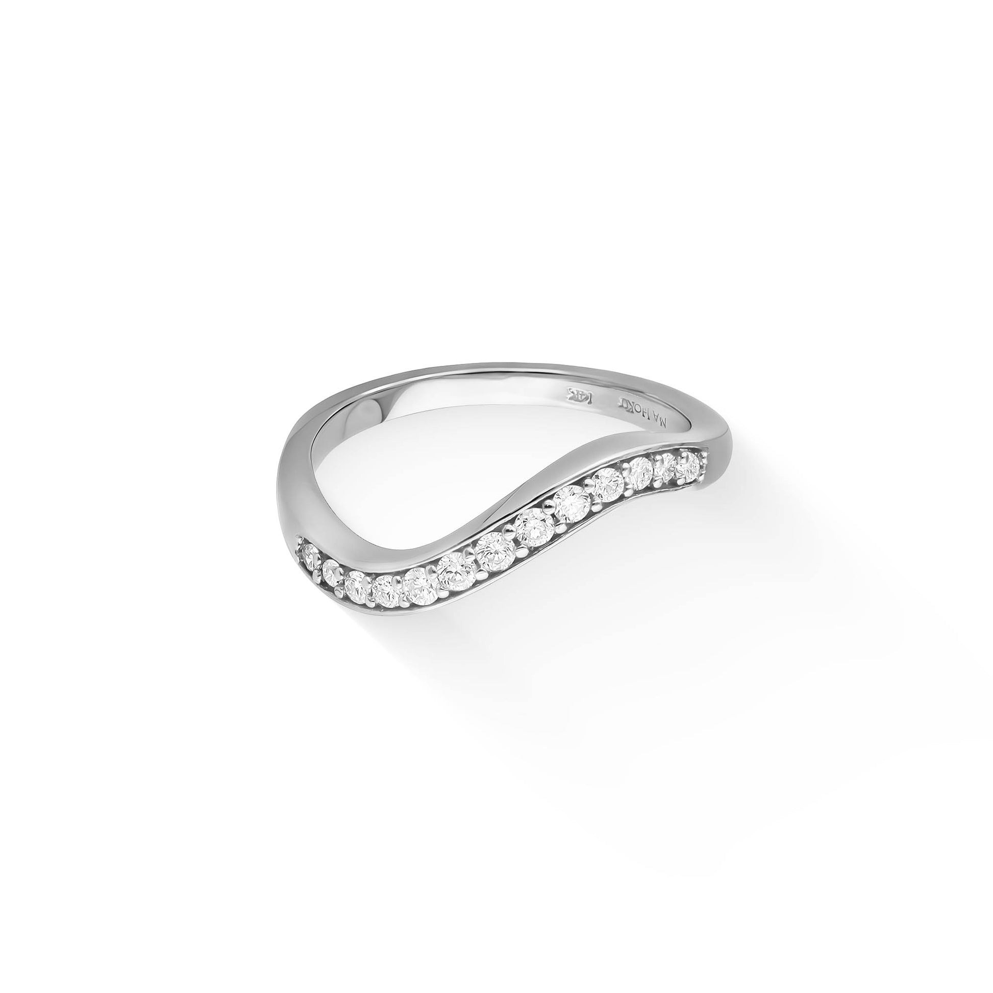 44842 - 14K White Gold - Pavé Diamond Swirl Ring