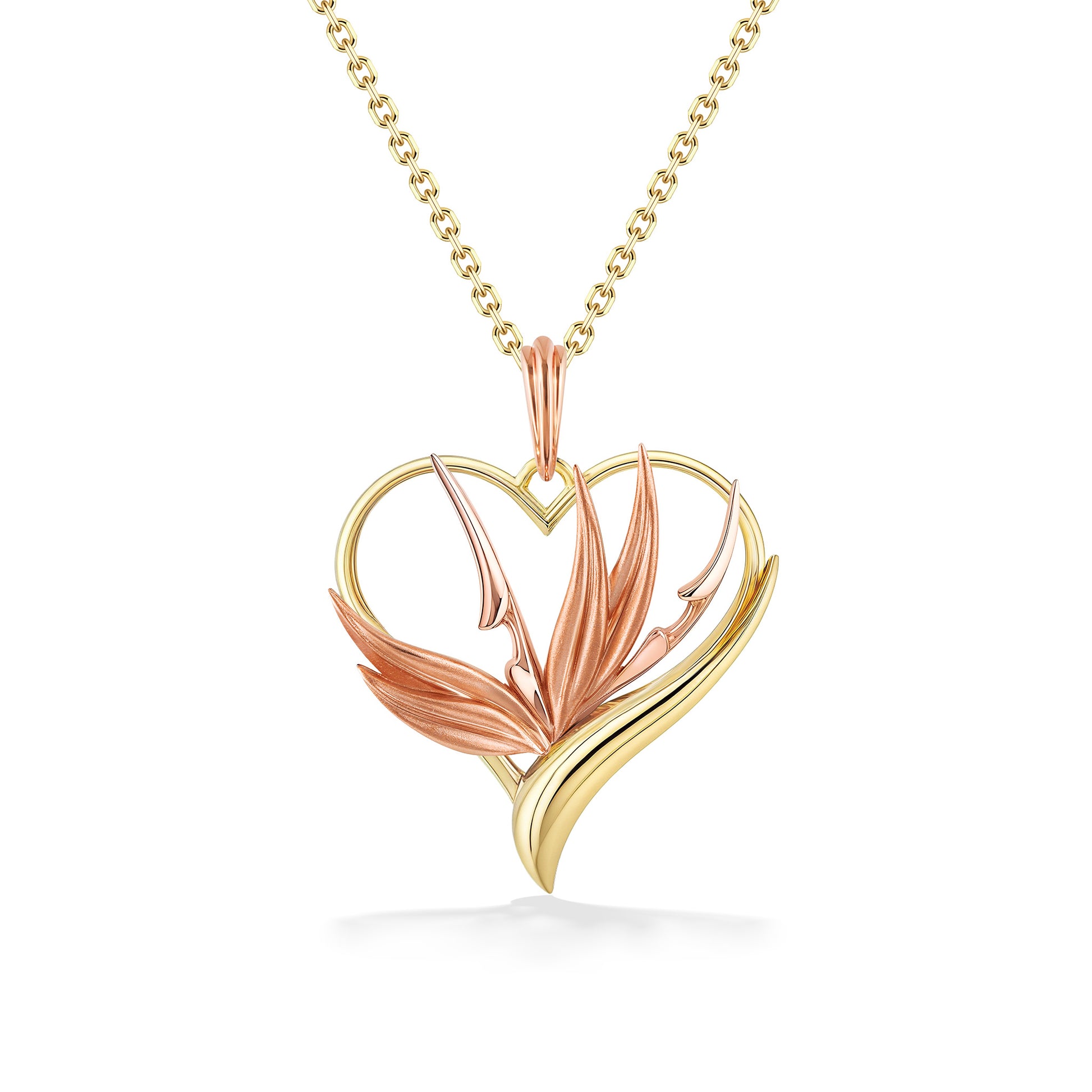 44849 - 14K Rose Gold and 14K Yellow Gold - Paradise Heart Pendant