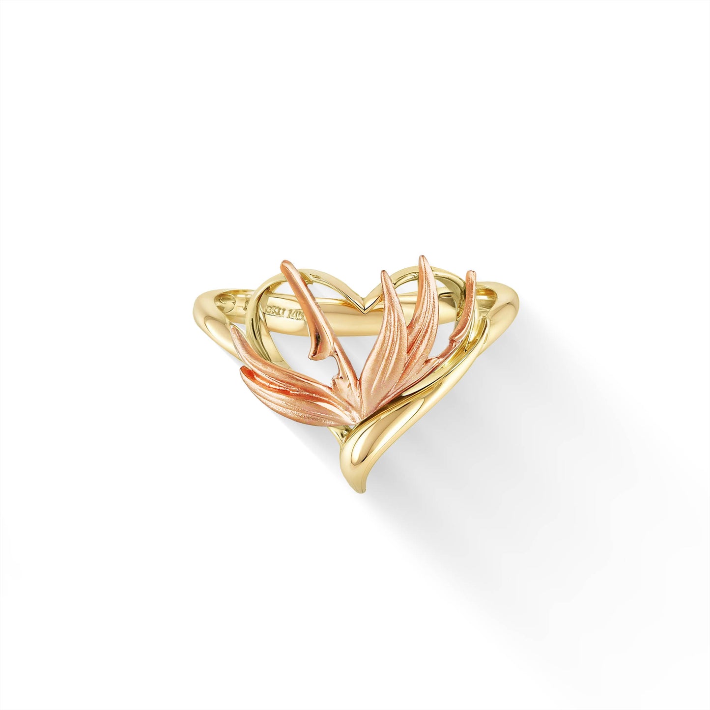 44858 - 14K Rose Gold and 14K Yellow Gold - Paradise Heart Ring 