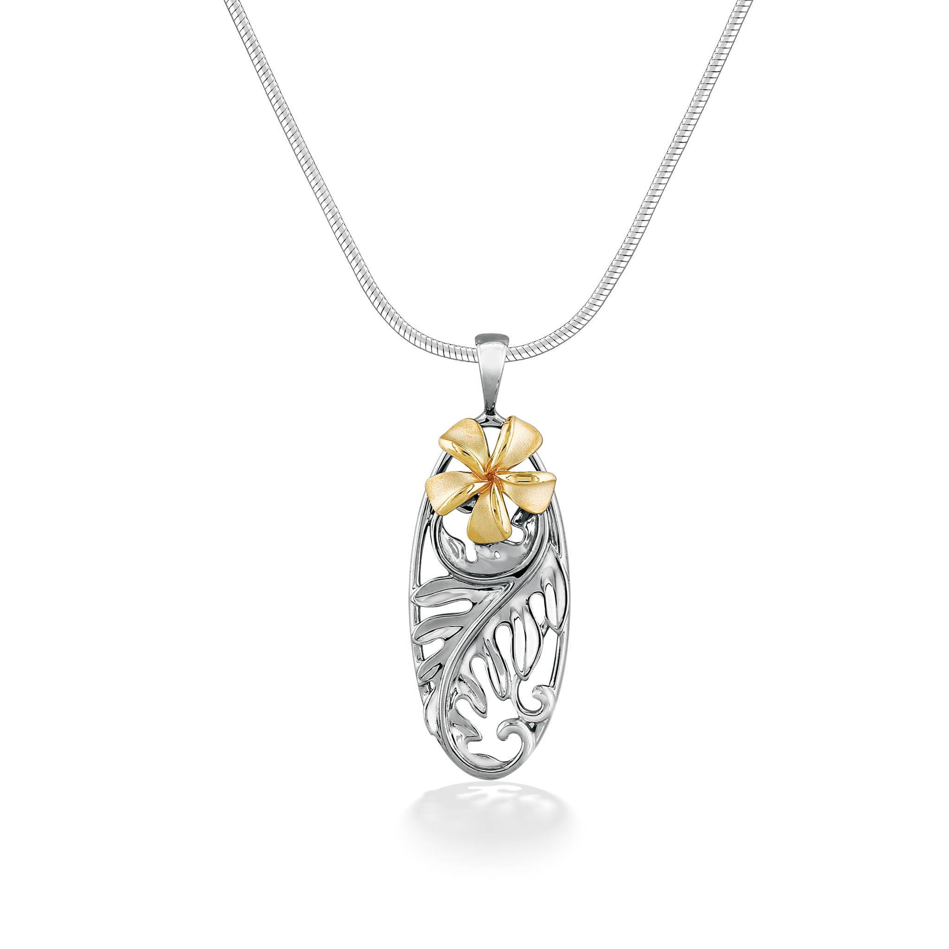 Plumeria Ulu Scroll Pendant – Na Hoku