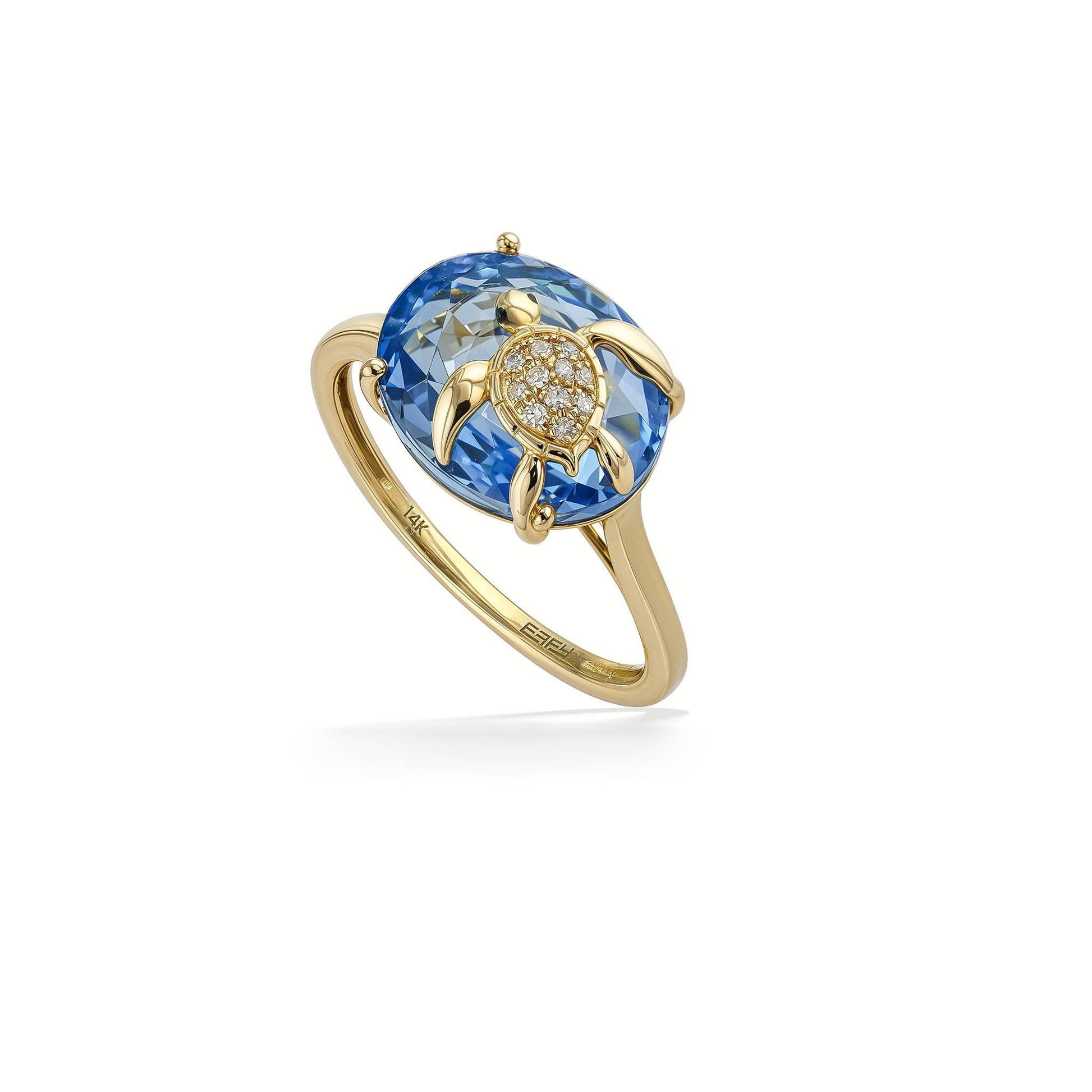 Effy Blue Topaz and Diamond Turtle Ring - Main Image