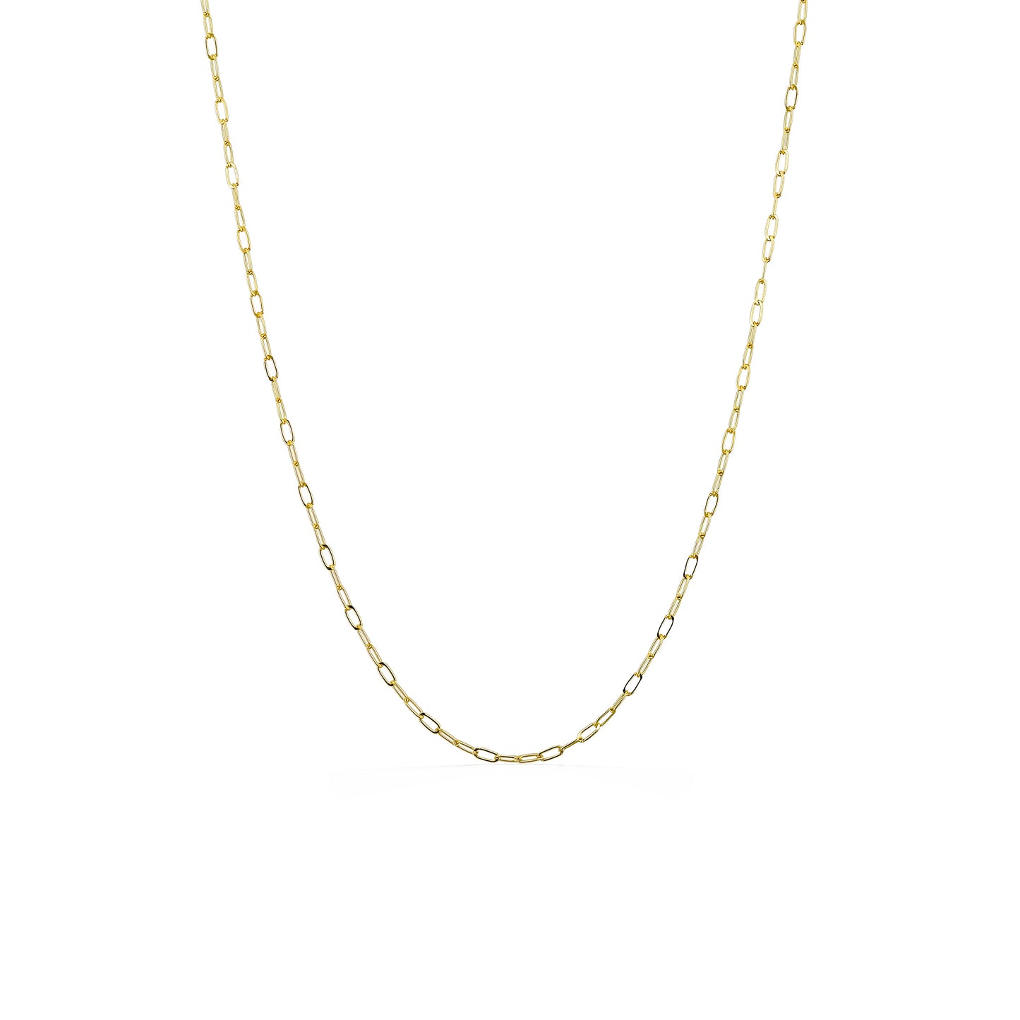 Sophisticated hammered piatto style 14k yellow gold chain necklace with polished finish. Item No. 774216