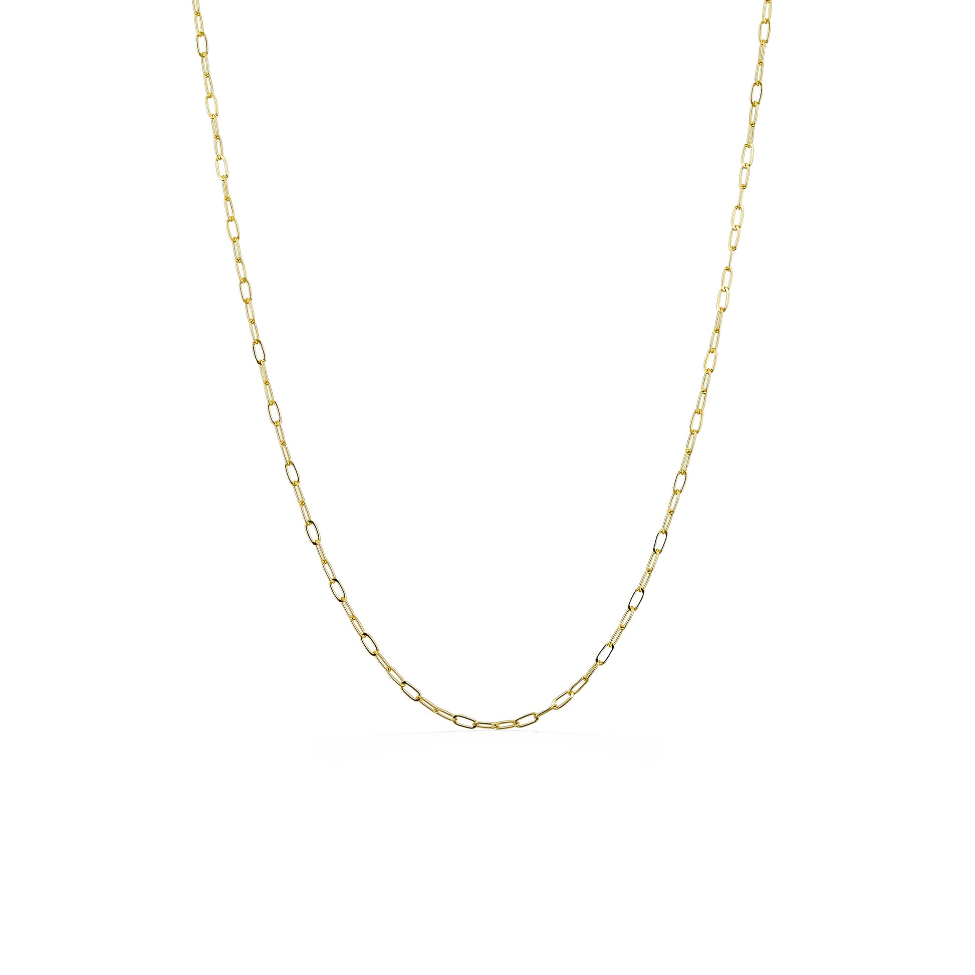 Sophisticated hammered piatto style 14k yellow gold chain necklace with polished finish. Item No. 774216