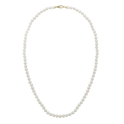 White akoya pearl opera strand necklace with 6.5-7mm pearls and a 14k yellow gold clasp. Item No. 774358