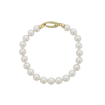 Matching bracelet to opera necklace. Bracelet also has a 14k yellow gold clasp & 6.5-7mm white akoya pearls. Item No. 774358