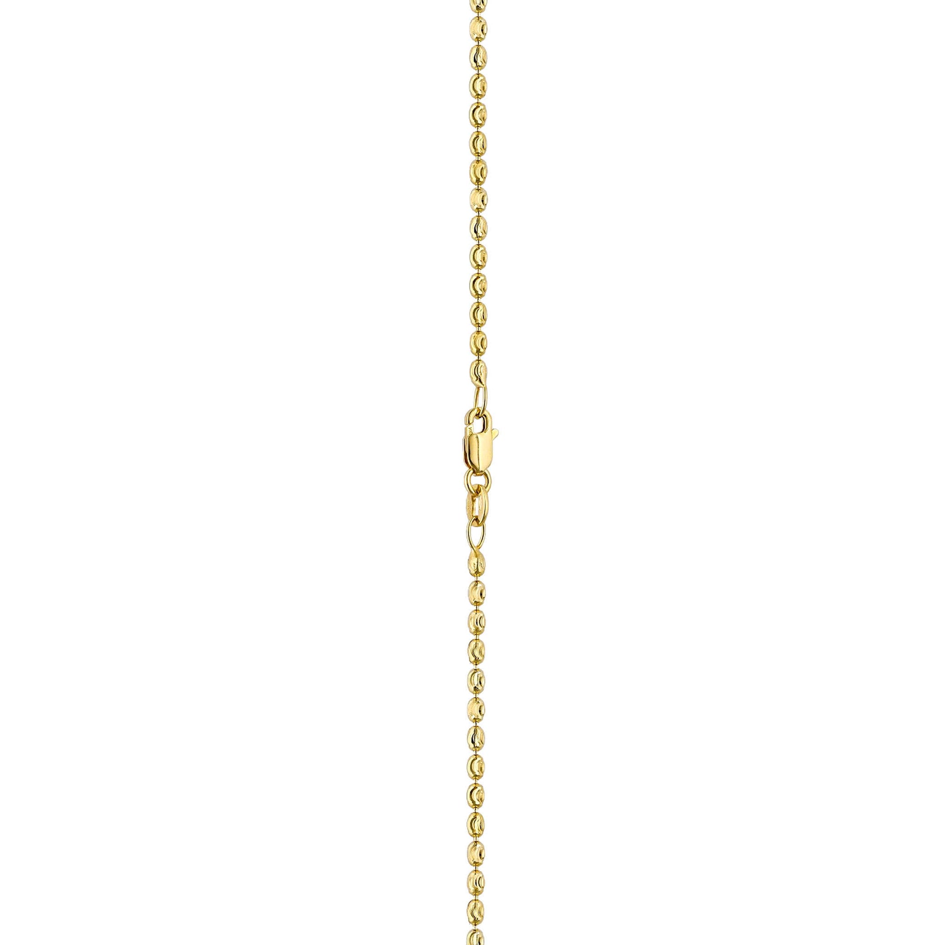 14K yellow gold oval bead chain lobster clasp detail. Item No. 774416