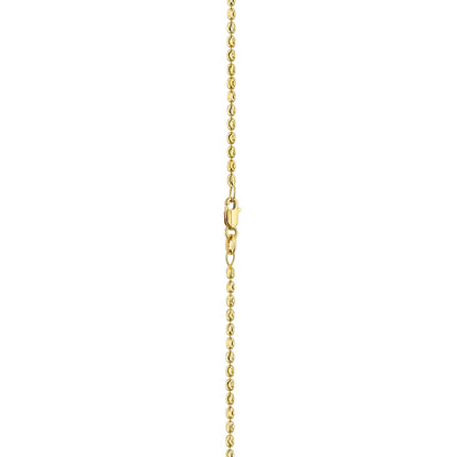 14K yellow gold oval bead chain lobster clasp detail. Item No. 774416