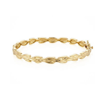 14K yellow gold bangle designed continuous of a maile leaf. Item No. 45464