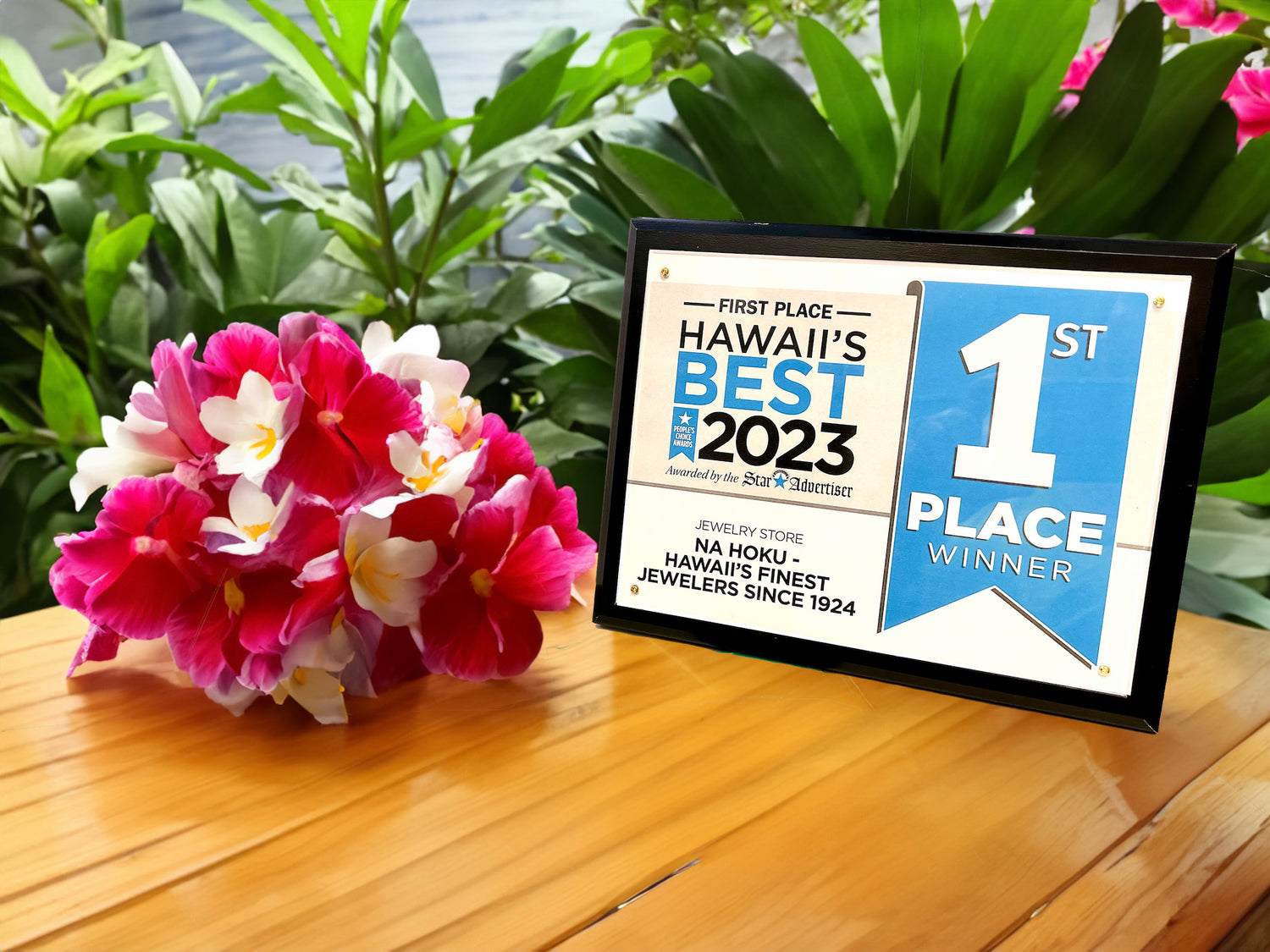 Hawaii's Best 2023 1st place Winner for Jewelry Store Placque 