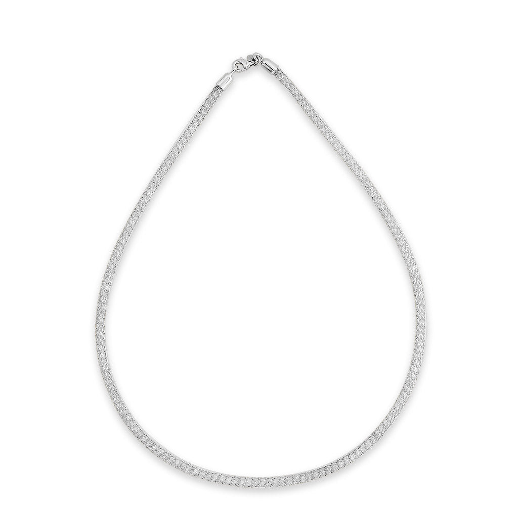 762867 - 14K White Gold - Mesh Necklace