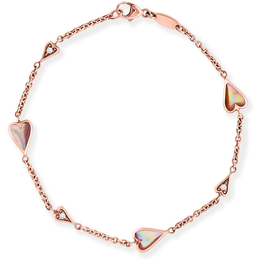 766428 - 14K Rose Gold - Kabana Blush Heart Bracelet