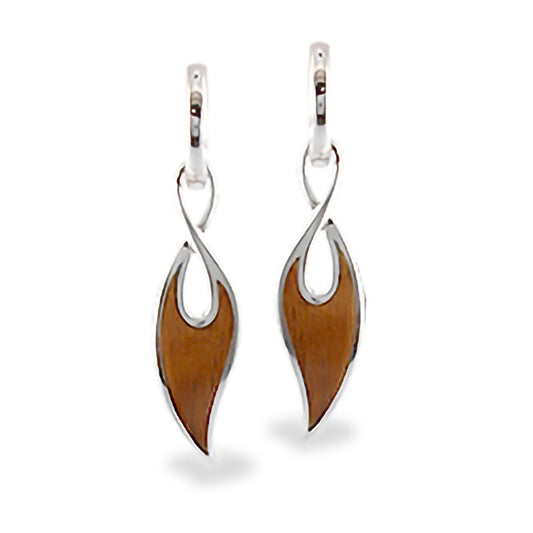 766624 - Sterling Silver - Maile Leaf Hooplet Earrings