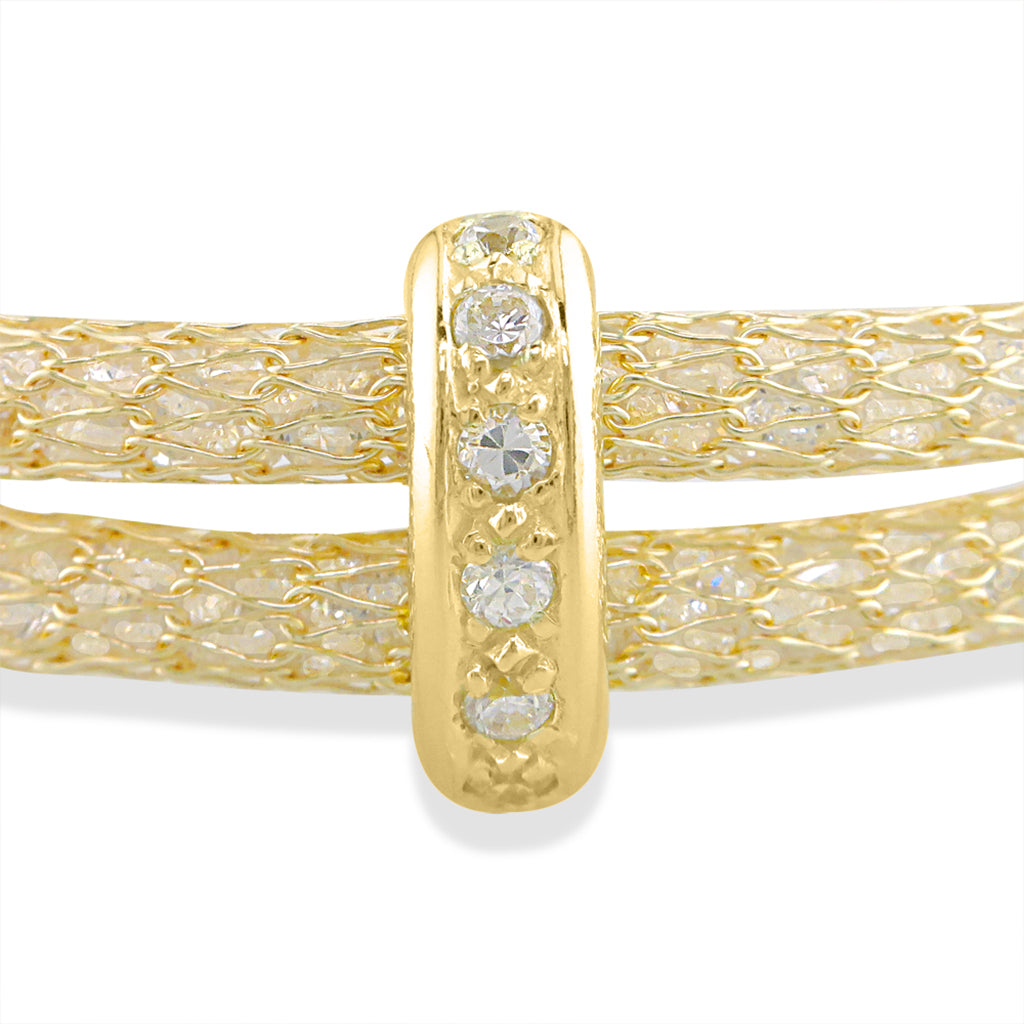 799004 - 14K Yellow Gold - Two Strand Mesh Bracelet