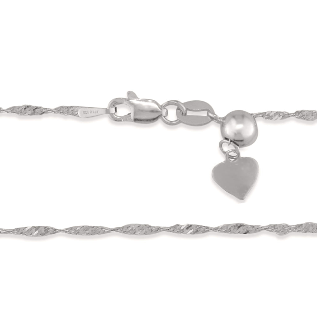 767317 - Sterling Silver - Adjustable Singapore Chain