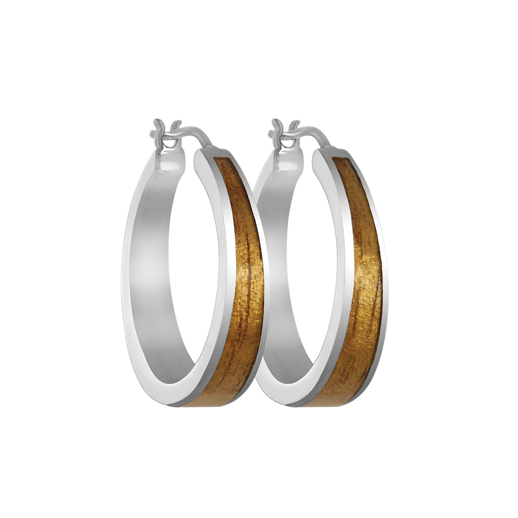 768125 - Sterling Silver - Tapered Hoop Earrings