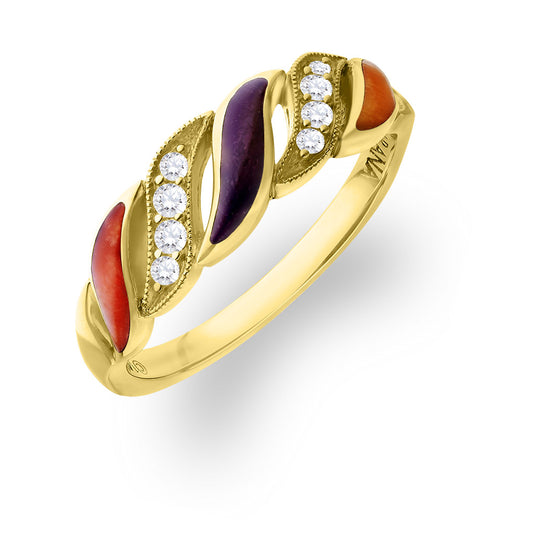 768668 - 14K Yellow Gold - Kabana Inlay Ring