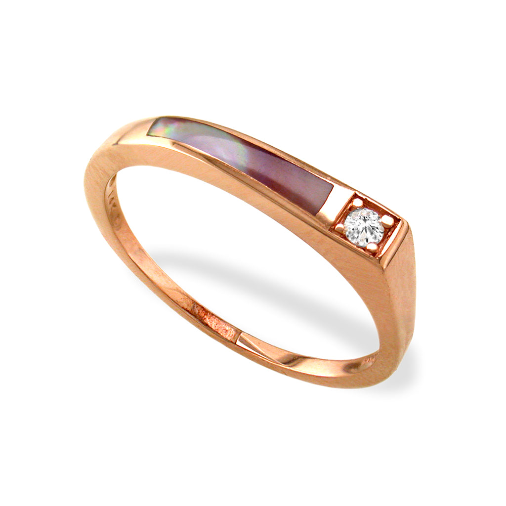 761906 - 14K Rose Gold - Kabana Inlay Ring