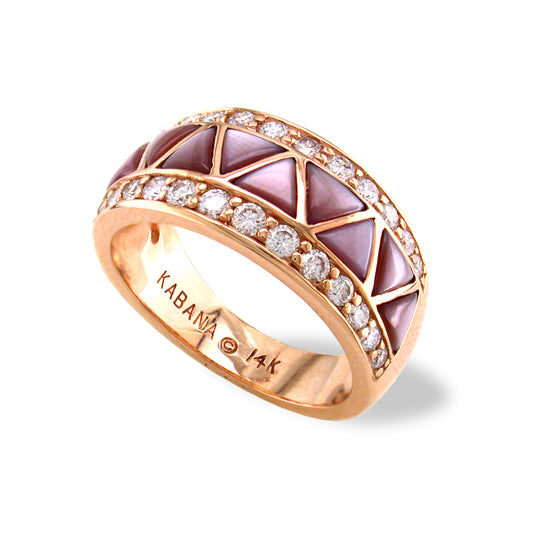 761913 - 14K Rose Gold - Kabana Inlay Ring