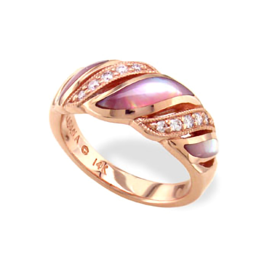 763447 - 14K Rose Gold - Kabana Inlay Ring