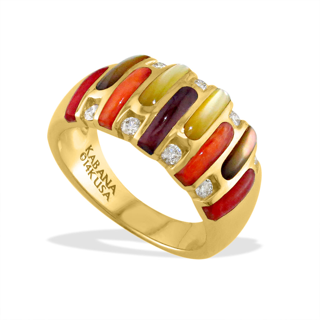 877450 - 14K Yellow Gold - Kabana Inlay Ring