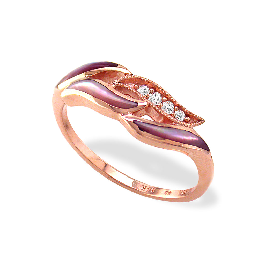 760378 - 14K Rose Gold - Kabana Inlay Ring