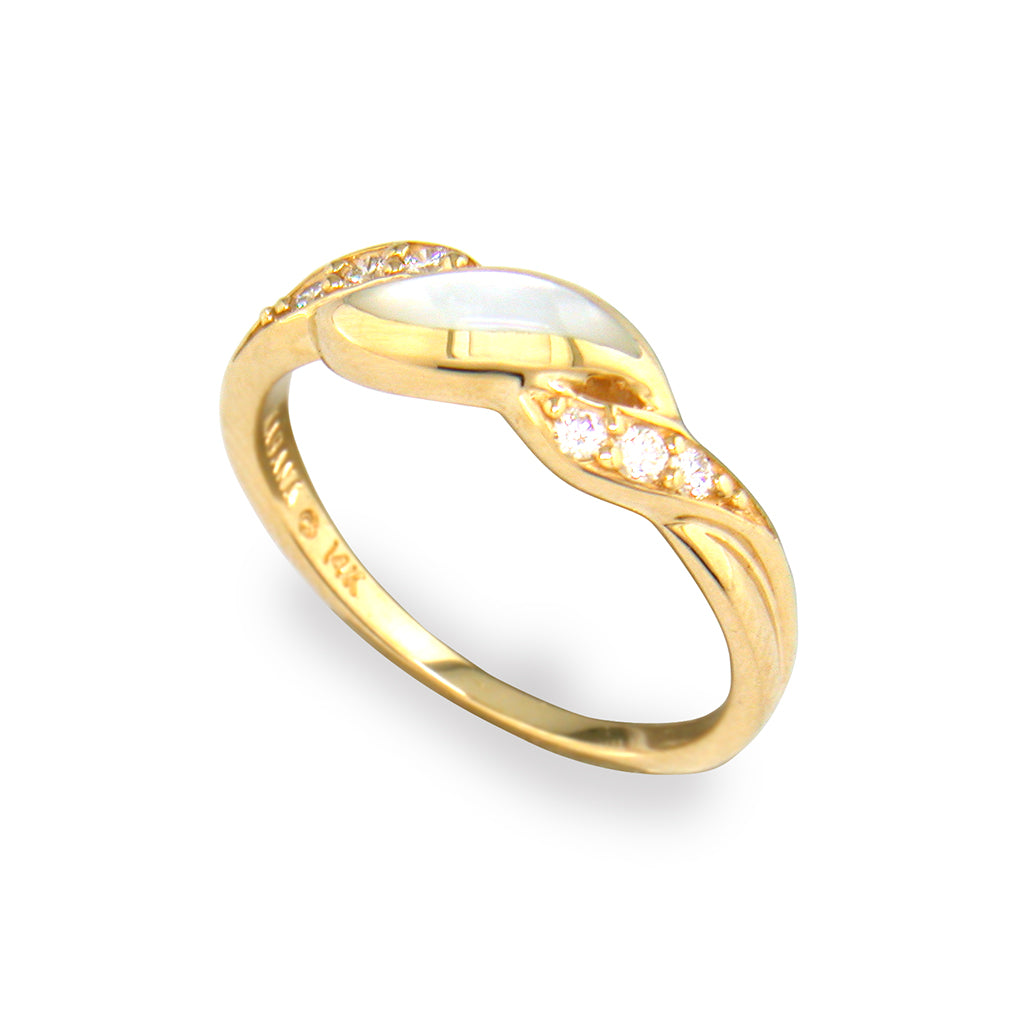 760647 - 14K Yellow Gold - Kabana Inlay Ring