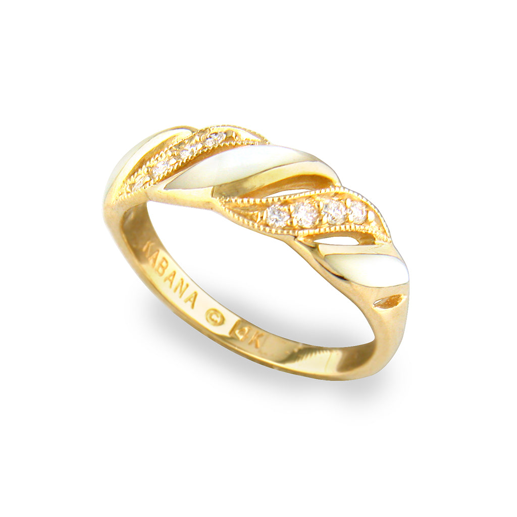 758447 - 14K Yellow Gold - Kabana Inlay Ring
