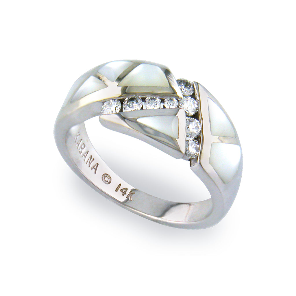 759436 - 14K White Gold - Kabana Inlay Ring