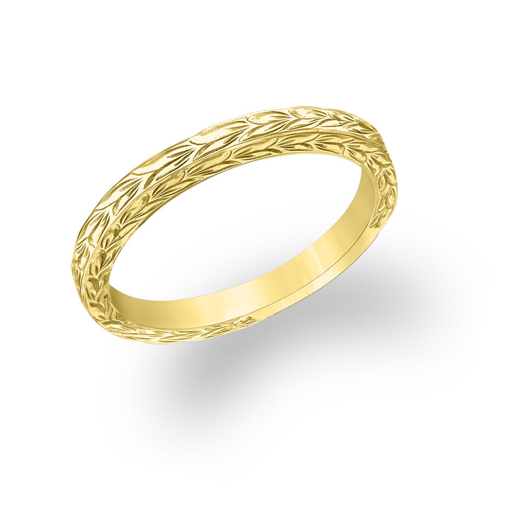 40483 - 14K Yellow Gold - Maile Scroll Stacking Ring