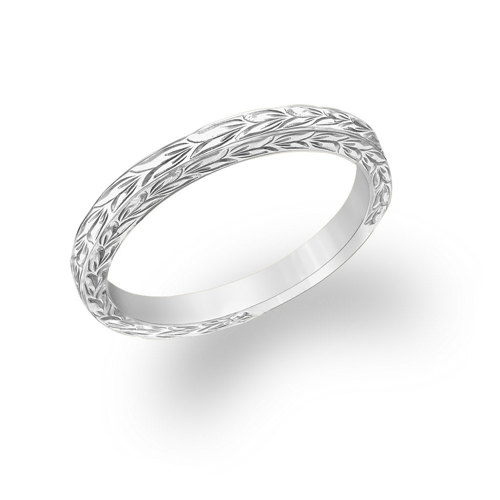 40484 - 14K White Gold - Maile Scroll Stacking Ring