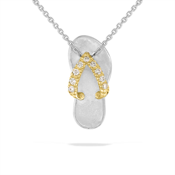 Na Hoku Hawaii 14K Yellow Gold and Diamond Sandal Ladies' Pendant with  Necklace | eBay