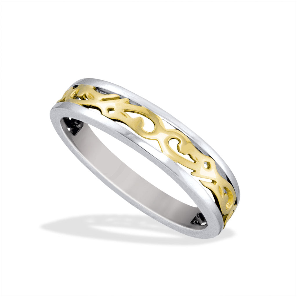 60979 - 14K White Gold and 14K Yellow Gold - Nalani Tapered Ring