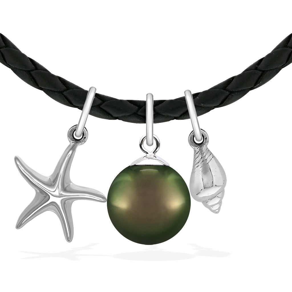 40193 - Sterling Silver - Shell and Starfish Necklace