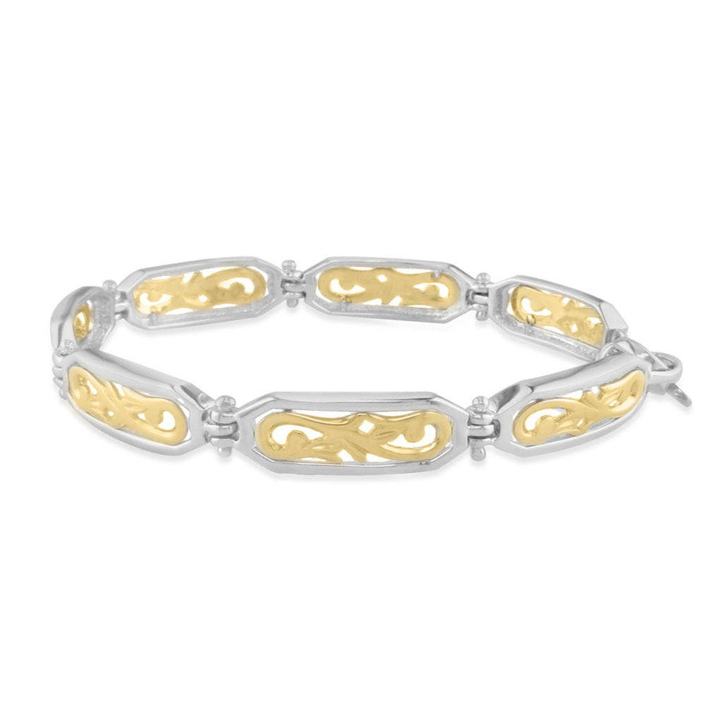 40206 - 14K Yellow Gold and Sterling Silver - Nalani Octagon Bracelet