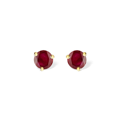 40251 - 14K Yellow Gold - Ruby Stud Earrings
