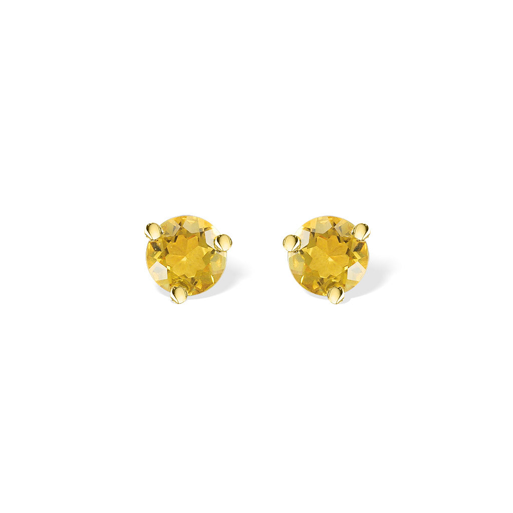 40256 - 14K Yellow Gold - Citrine Stud Earrings
