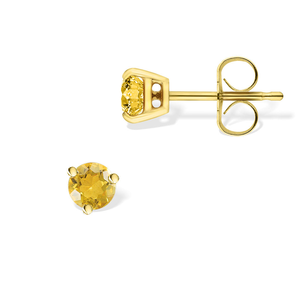 40256 - 14K Yellow Gold - Citrine Stud Earrings