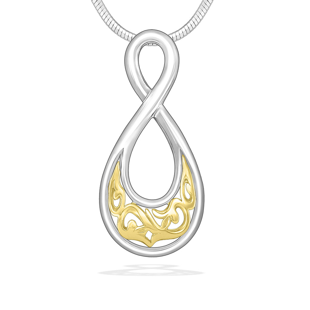 40296 - 14K Yellow Gold and Sterling Silver - Nalani Infinity Pendant