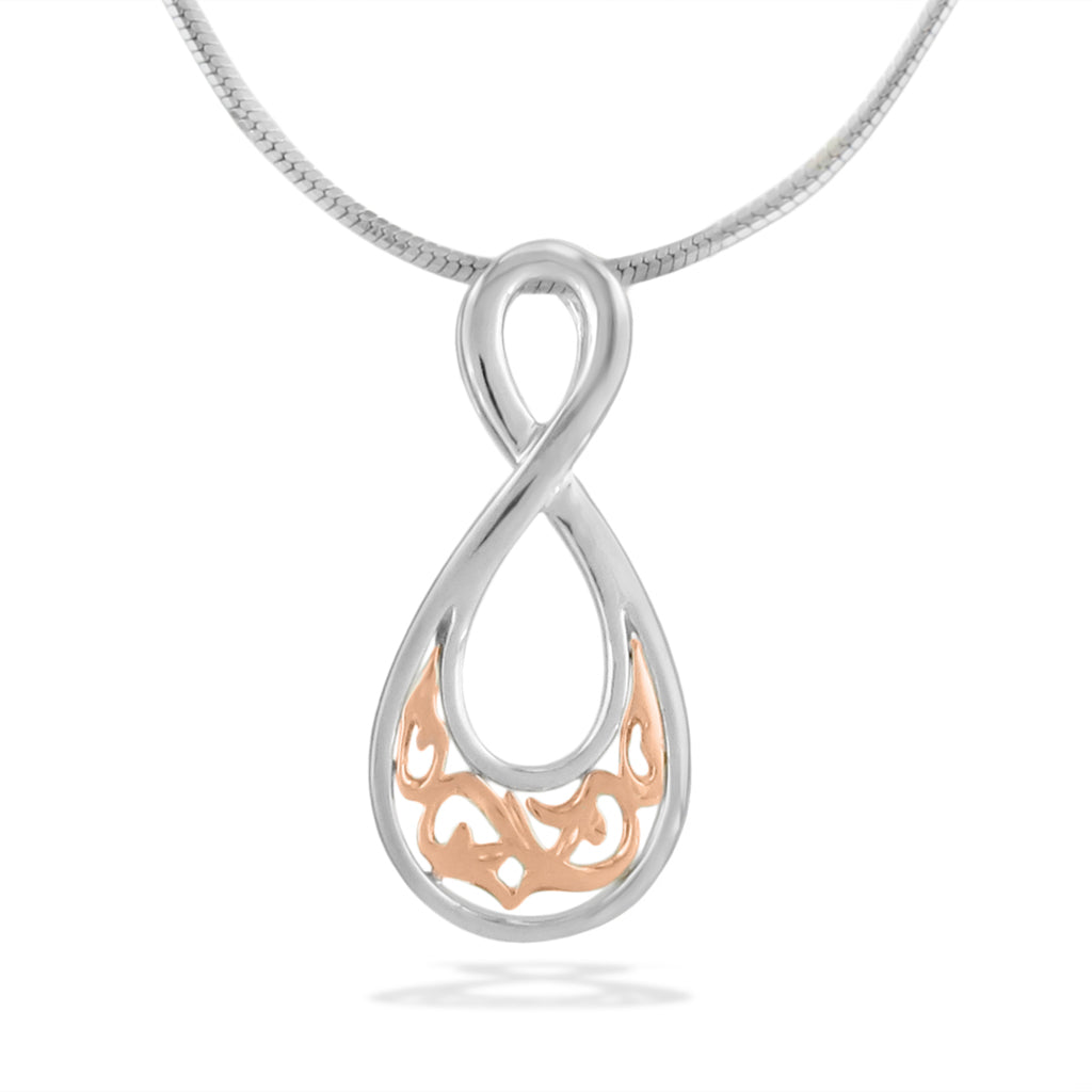 40297 - 14K Rose Gold and Sterling Silver  - Nalani Infinity Pendant