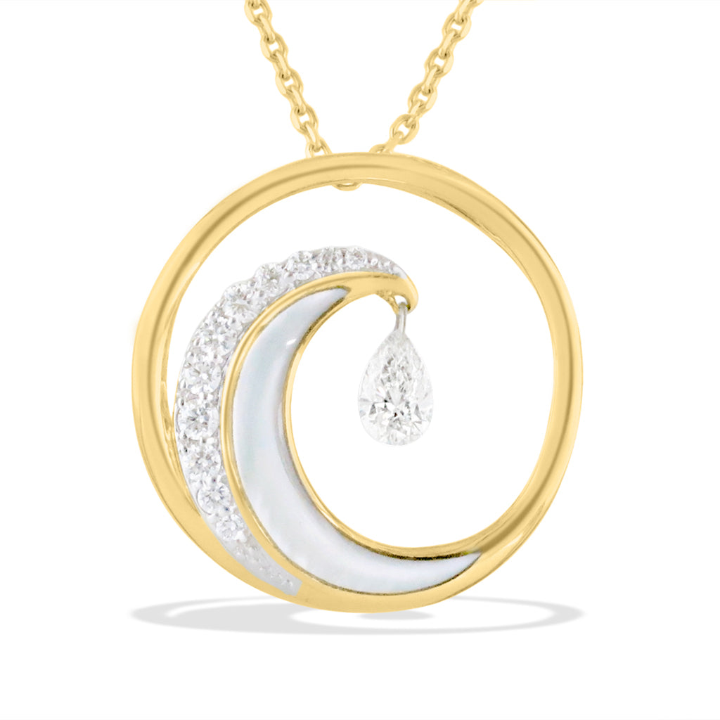 40333 - 14K Yellow Gold - Wave Shimmer Pendant