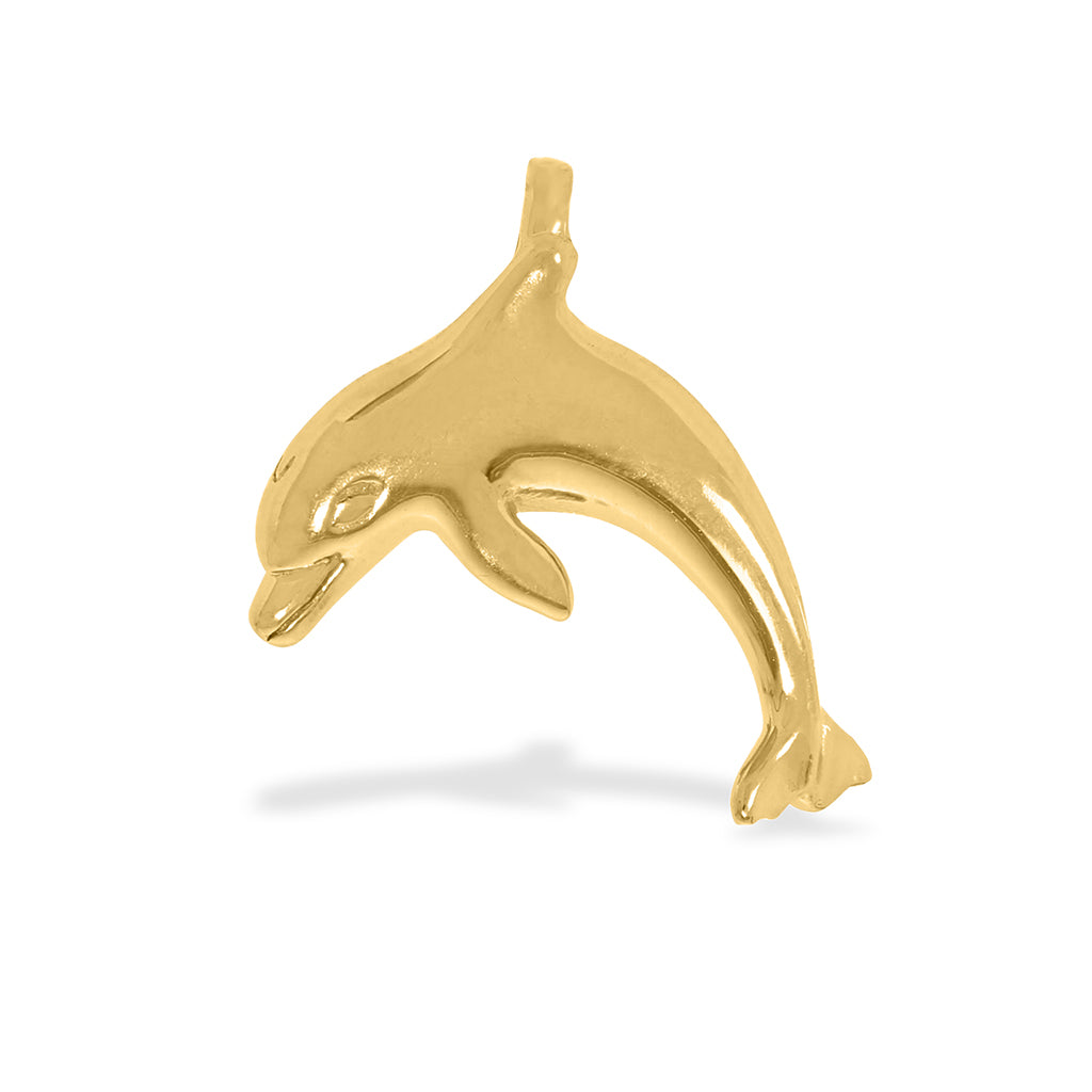 40339 - 14K Yellow Gold - Jumping Dolphin Pendant