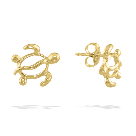 40341 - 14K Yellow Gold - Honu Stud Earrings