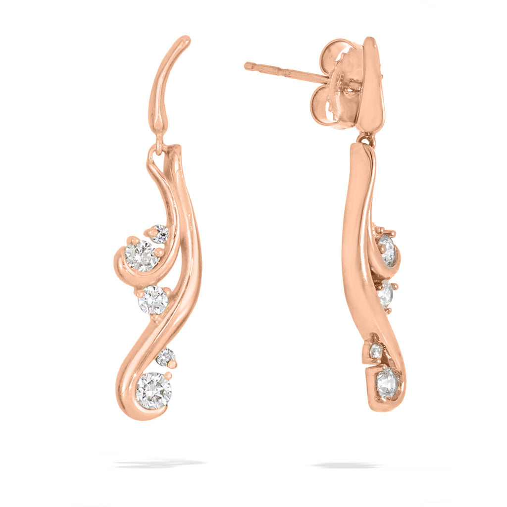 40438 - 14K Rose Gold - Waterfall Earrings