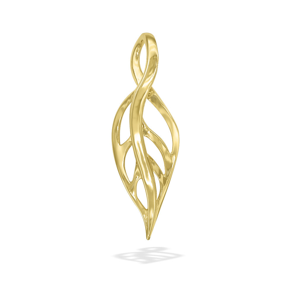 19911 - 14K Yellow Gold - Maile Leaf Pendant