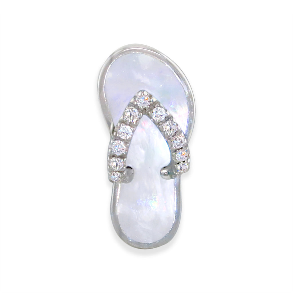 Na Hoku | Jewelry | Na Hoku 4k White Gold Pearl Flip Flop Slipper Sandal  Pendant | Poshmark