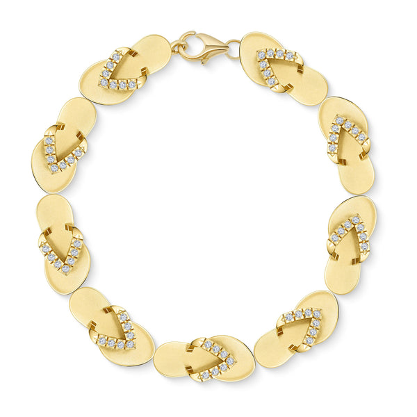 14K Gold Hawaiian Slipper Diamond Bracelet – Na Hoku