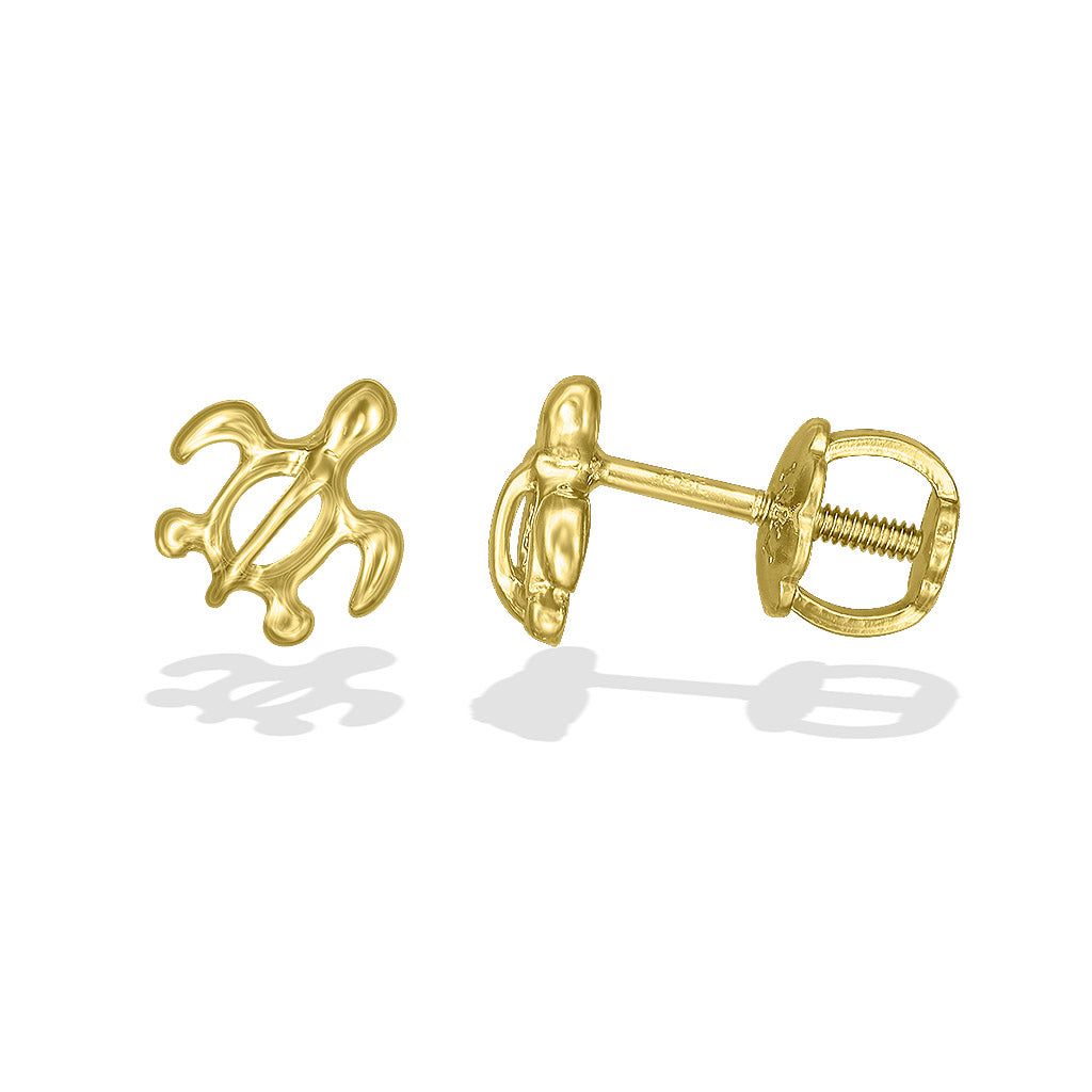 10439 - 14K Yellow Gold - Na Keiki (Children's) Honu Earrings